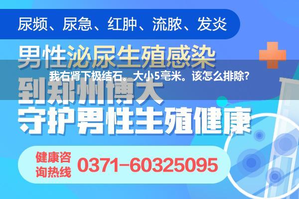 我右肾下极结石。大小5毫米。该怎么排除?